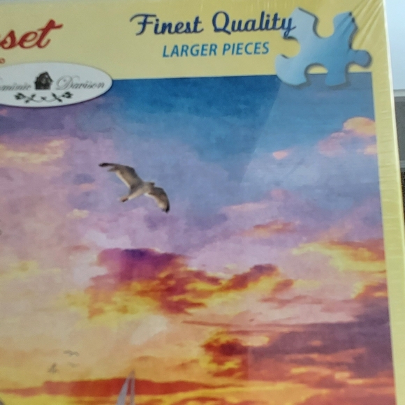 White Mountain 1000 Larger Piece Puzzle Lighthouse Sunset New Sealed USA Made - Picture 3 of 6